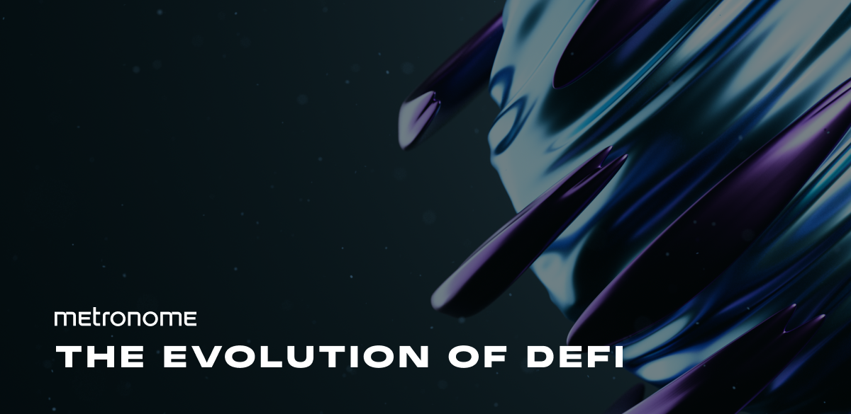 decorative banner about the evolution of defi